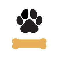 Paw and bone logo on white background vector