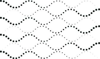 Wavy lines of black dots on a white background vector