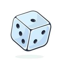 Cartoon illustration of one dice vector