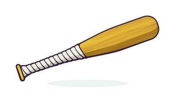 Cartoon illustration of wooden baseball bat vector