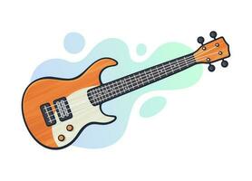 vector ilustración. rock electro o bajo guitarra. cuerda desplumado musical instrumento. blues, jazz, ska, metal o rock equipo. acortar Arte con contorno para gráfico diseño. aislado en blanco antecedentes