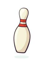 Cartoon illustration of one bowling pin vector