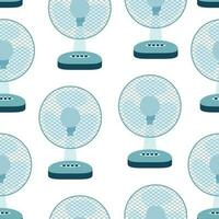 Blue Electric fan icon isolated seamless pattern on white background. Vector Illustration.