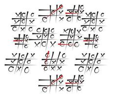 Tic tac toe in Hand drawn style. Doodle black line xo templates isolated on white background. Vector illustration.