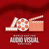 World Day for Audiovisual Day Background Illustration. Audiovisual heritage banner illustration. Vector eps 10