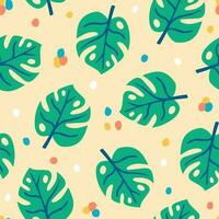 Tropical seamless pattern. Tropical leaf background. Summer background. Summer seamless pattern vector