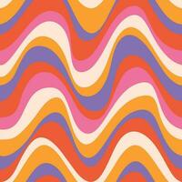 Waves seamless pattern. Waves background. Groovy background. Colorful wallpaper. Retro pattern vector