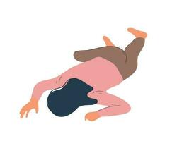mujer acostado en el suelo. vector