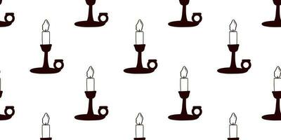 Seamless pattern with a candlestick with a candle vector