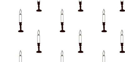 Seamless pattern with a candlestick with a candle. vector