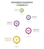 5 Steps Modern Timeline diagram vertical vector