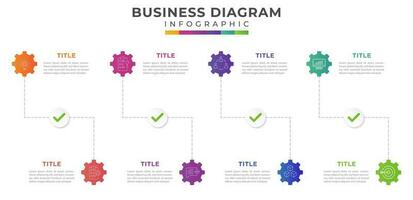 7 steps Modern Timeline diagram checklist vector