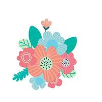 floral composition and Bouquet of spring wildflowers vector