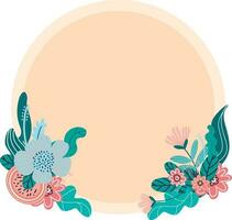 Rounde floral botanical frame. Floral wedding wreath vector