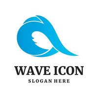 Sea waves icon logo design vector