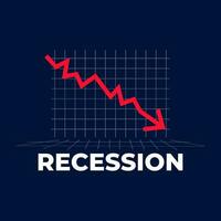 Recession economy crisis bad debt business illustration banner template design vector