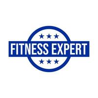 Fitness expert mentor gym qualified text icon label badge design vector