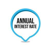 Annual interest rate money speech bubble icon label design vector