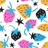 Abstract seamless pattern with berries. Strawberry ornament for summer fabric or paper packaging vector