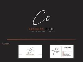 Initials Co Luxury Letter Logo, Signature CO Logo Letter Vector