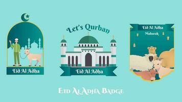 Eid Al Adha Mubarak Badge vector