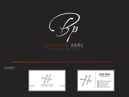 Initial Bp Signature Letter Logo, Typography BP Logo Icon Vector Art