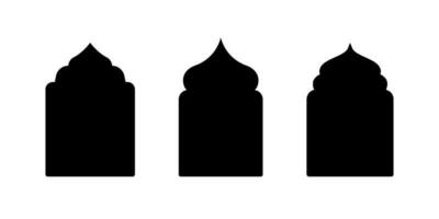Islamic vector shape of a window or door arch. Arab frame set. Ramadan kareem silhouette icon