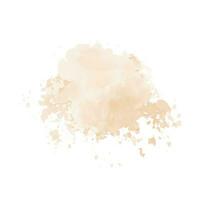 Peach watercolor splash on white background. Vector beige watercolour texture