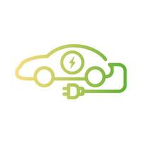 Electric car icon. Hybrid vehicle pictogram. Line electric car vector