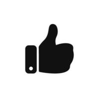 Like up icon. Vector thumb up outline icon. Hand good like silhouette symbol