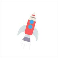 Rocket ship flat vector ilustration. Space element.