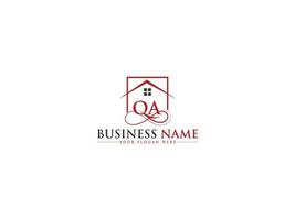 Luxury House Qa Logo Letter, Creative Building QA Real Estate Logo Vector