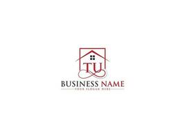 Modern Luxury Tu House Logo, Unique Real Estate TU Logo Icon Vector Stock