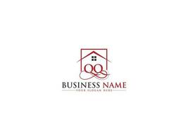 Luxury House QQ Logo Letter, Creative Building Qq Real Estate Logo Vector