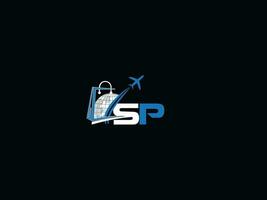 Alphabet Sp Travel Logo, Creative Global Air SP Travel Logo Icon Vector