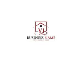 Unique Real Estate Vj Logo Vector, Luxury Property VJ Building Logo Icon vector