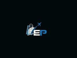 Minimal Creative Ep Traveling Logo, Colorful Unique Premium EP Logo Letter Design vector