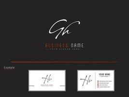 Handwriting Gh Hg Signature Luxury Letter Logo Icon vector