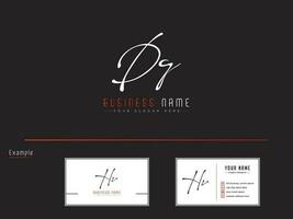 Minimalist Dq Signature Letter Logo, Luxury DQ Logo Icon Vector Art