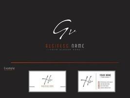 Handwriting Gv vg Signature Luxury Letter Logo Icon vector