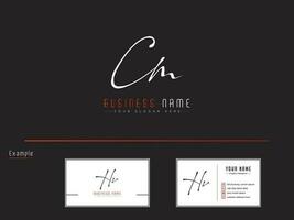 Initials Cm Luxury Letter Logo, Signature CM Logo Letter Vector