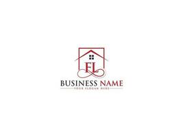 Monogram Building Fl Logo Icon, Initial Letters fl Real Estate Logo Vector