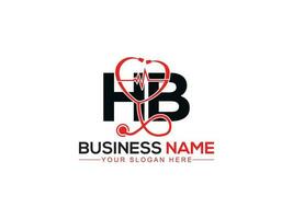 Typography Pharmacist Hb Logo Symbol, Creative HB Doctors Logo Icon Design vector
