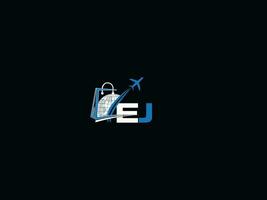 Minimal Creative Ej Traveling Logo, Colorful Unique Premium EJ Logo Letter Design vector