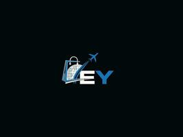 Minimal Creative Ey Traveling Logo, Colorful Unique Premium EY Logo Letter Design vector