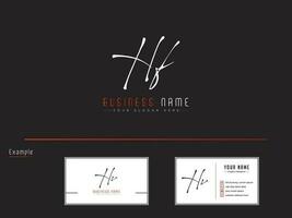 iniciales hf firma logo, tipografía lujo hf logo icono vector
