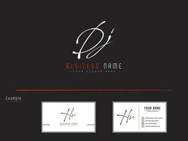 Minimalist Dj Signature Letter Logo, Luxury DJ Logo Icon Vector Art