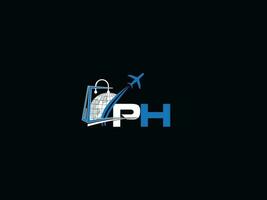 Monogram Travel Ph Logo Design, Global P Traveling Letter Logo IconaMonogram Travel P Logo Design, Global PH Traveling Letter Logo Icon vector