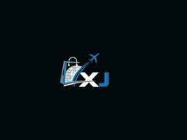 Monogram Xj Global Travel Logo, Minimal XJ Logo Letter Design vector