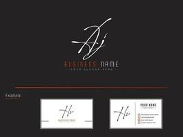 Luxury Aj Logo Icon, Initial Signature Letter AJ Logo With Business Card vector